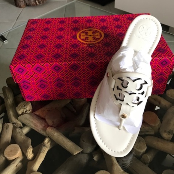 Tory Burch Shoes - TORY BURCH Miller Bleach Calf Leather Sandals